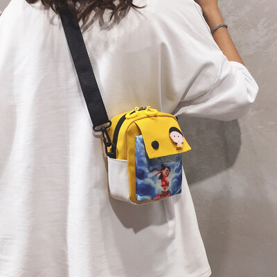 

Small bag female new 2019 summer canvas bag shoulder Messenger bag tide Korean fashion personality girl which bag