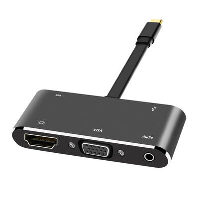 

5 in 1 Type-C to HDMI 4K Apapter VGA Cable Audio USB30 PD Converter HUB