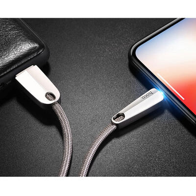 

HOCO U35 Auto Disconnect Lightning Cable LED Light Fast Charging Data Sync Cable Wire For IPHONE-2m