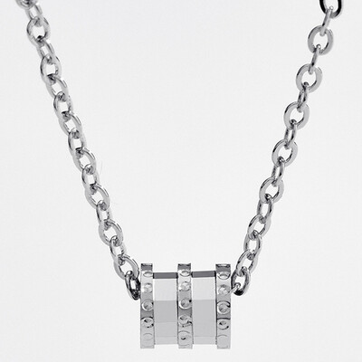 

Small Waist Round Cylindrical Full Diamond Pendant Necklace