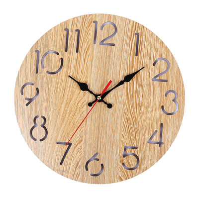 

Gobestart Vintage Rustic Wooden Wall Clock Antique Shabby Retro Home Kitchen Room Decor