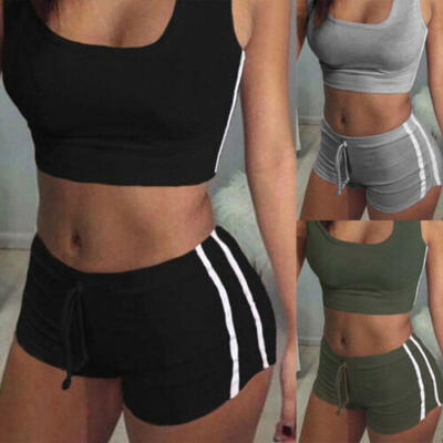 

New Gym Yoga Fitness Sport Bra Crop Tank Top Breathable VestShorts Pant Running