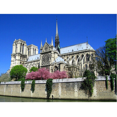 

〖Follure〗Notre Dame Cathedral By The Lake Photo Paris France Print Sticker