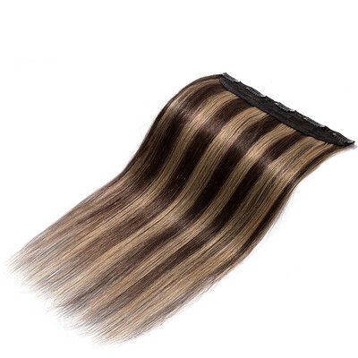 

100 Remy Human 34 Full Head 1 Piece 5 Clips Clip in Remy Human Hair Extensions Silky Straight