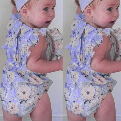 

Summer Newborn Infant Baby Girls Sleeveless Floral Print Bodysuit Romper Clothes