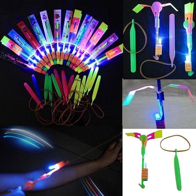 

〖Follure〗48pc Amazing Led Light Arrow Rocket Helicopter Flying Toy Party Fun Gift Elastic