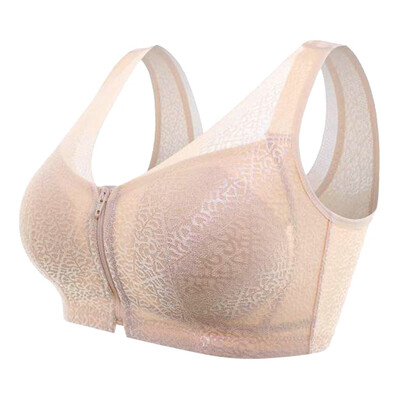 

Toponeto Front Zipper Closure Wirefree Extra Breathable Silk Bra The Gentle Bra Curve Bra