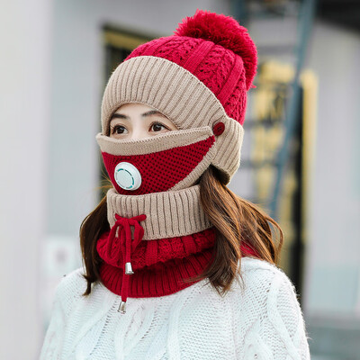 

Tailored Womens Girls Knit Beanie Scarf Mask Set Soft Warm Fleece Lined Winter Ski Hat