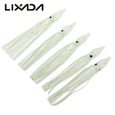 

LIXADA 5PCS Soft Plastic Octopus Lures Squid Skirt Lures Trolling Bait for Freshwater or Saltwater Fishing