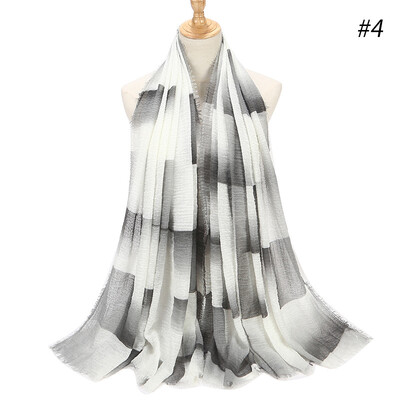 

Hairy crease printed cotton&linen geometric pattern elegant scarf hooded autumn&winter womens long scarf