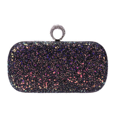 

Women Glitter Shoulder Hard Wallets Wedding Evening Clutch Party Chain Bags
