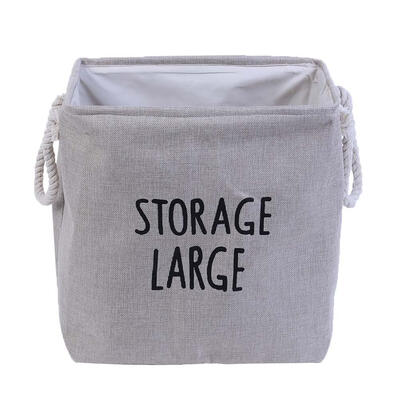 

Square Thick Cotton Linen Toys Storage Barrel Laundry Organizer with Handle