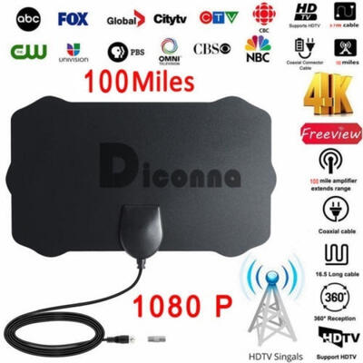 

200 Mile Range Antenna TV Digital HD Skywire Antena Digital Indoor HDTV 1080p