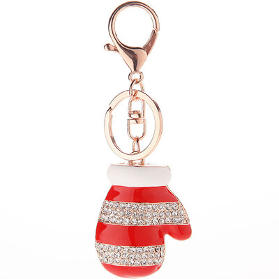 

Christmas series Christmas gloves alloy key chain bag car key pendant holiday gift