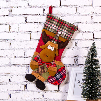 

Tailored Merry Christmas Plush Tree Hanging Gift Candy Large Socks Decoration