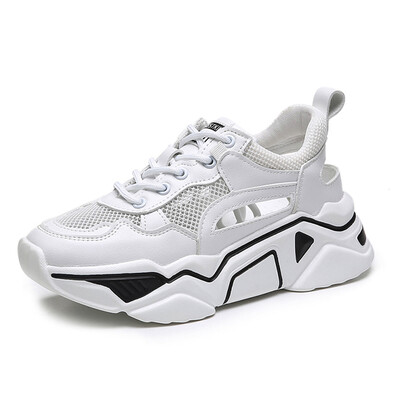 

Torre shoes women 2019 summer new Korean version of Joker thick hollow breathable sneakers fluorescent casual sandals
