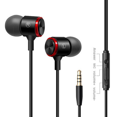 

Mobile Phone Wire Earphone Headset Metal Subwoofer Computer PC Gaming Headset In-ear Sport Earphone Earbuds