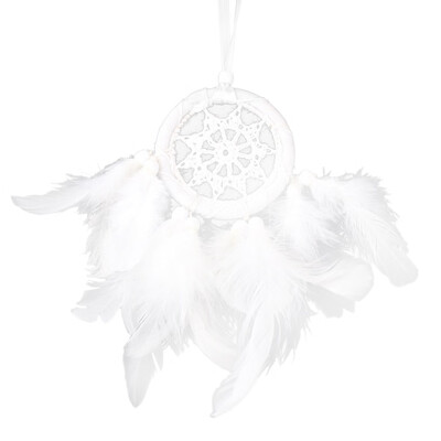 

White Feather Dream Catcher Feather Bead Hanging Decor Ornament