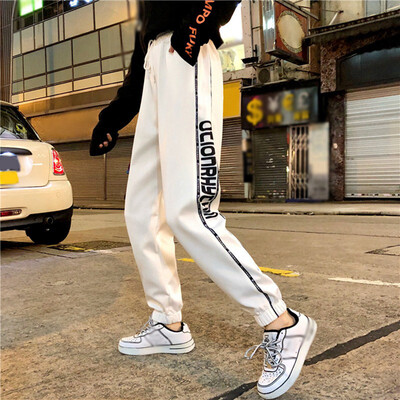 

Autumn Women Hip Hop Streetwear High Waist Casual Preppy Loose Beam Foot Preppy Jogging Pants Trousers