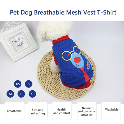 

Pet Dog Breathable Mesh Vest T-Shirt Printed Pet Vest Dog T-Shirt Dog Summer Clothes Party Apparels for Small Puppy Dogs Cats Sun