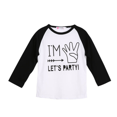

Toddler Kids Baby Boys Girls Letters Print T-shirt Long Sleeve Tops Clothes