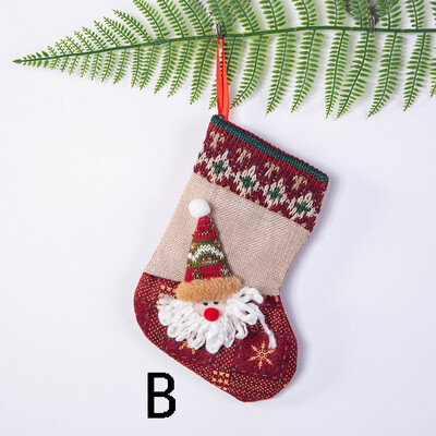 

Toponeto Christmas Stockings Mini Socks Santa Candy Gift Bag Christmas Tree Decorations