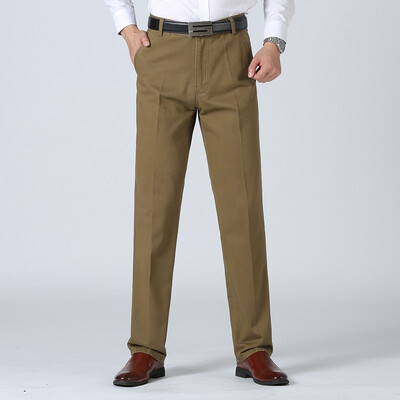 

Gobestart Mens New Style Business Plain Color Casual Trousers Large Comfortable Pant