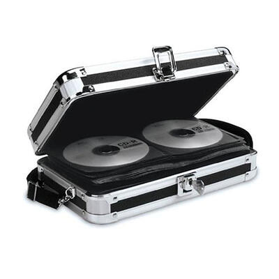 

Safety Storage Organizer Black Locking CD Wallet Protect up to 64 CDs