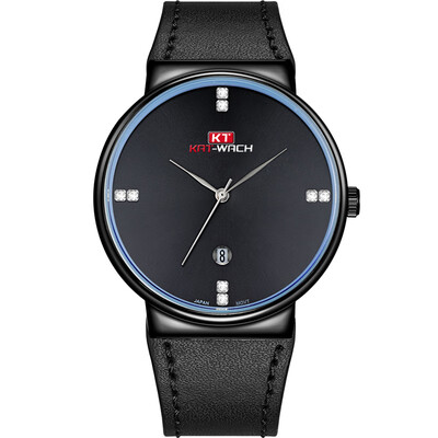 

KAT-WACH mens watch high-grade waterproof business quartz watch leather simple ultra-thin student watch mens watch