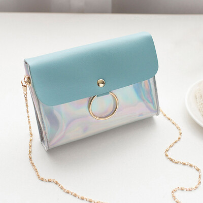 

PVC Mini Chain Ladies Bag Laser Transparent Tote Shoulder Crossbody Bag Handbag