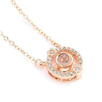 

Necklace Pendant Hidden Text 100 Different Languages I Love You Necklace