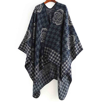 

Toponeto Fashion Women Blanket Flower Design Coat Wrap Cozy Shawl
