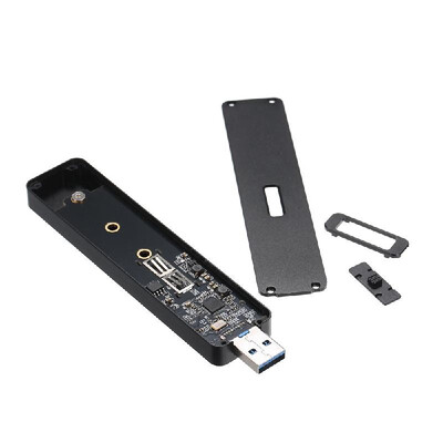 

Retractable NGFF SSD USB30 Type-A Enclosure M2 SATA SSD Gold