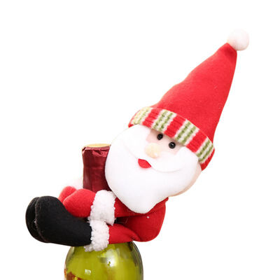 

Christmas Home Decorations Santa Snowman Elk Wine Bottle Set Christmas Wine Bottle Set Decorative Party Supplies Cloth