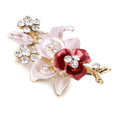 

Jewery Wedding Brooches Drip Women Gold Popular Elegant for Pins Design Plated Hot Flower Brooches Romantic