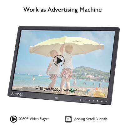 

Andoer Upgraded 17 Inch LED Digital Photo Frame Electronic Picture Photo Album 1080P Advertising Machine 1440900 High Resolution