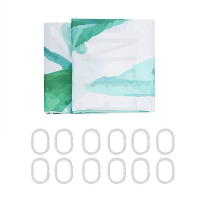 

Greensen Polyester Leaves Painting Shower Bath Curtain Waterproof Bathroom Curtain Hanging Hooks