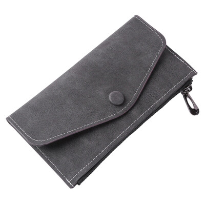 

Womens Girls Trendy Slim Matte Faux Leather Simple Long Envelope Wallet Party