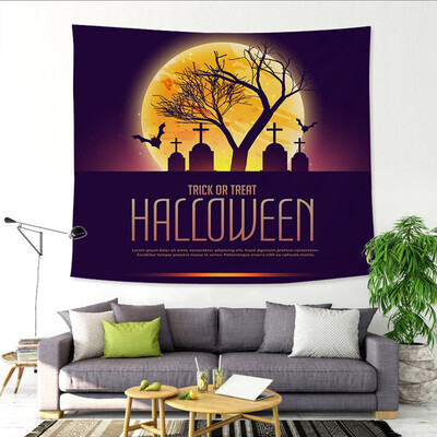

Toponeto Sugar Skull Tapestry Halloween Trick Treat Horror Ghost Wall Hanging Home Decor