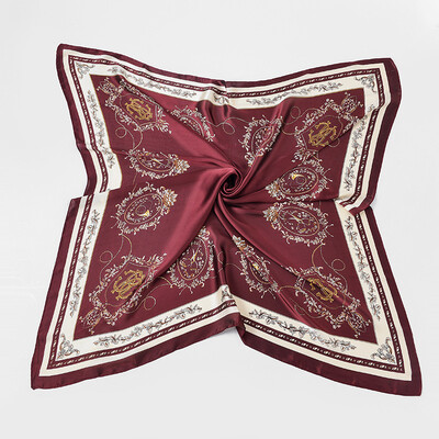 

90cm90cm Bohemia Contrast Cashews 2018 Womens Square Towel Korean Silk Scarf Wholesale