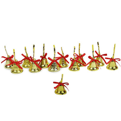 

Christmas Tree Pendant Christmas Gold Small Bell Bow Jingle Bell Pendant Christmas Decorations 12PCSSet