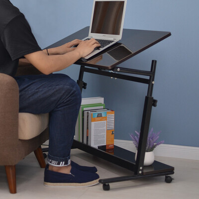 

Gobestart Mobile Side Table Wheels Adjustable Portable Laptop Computer Stand For Bed Sofa