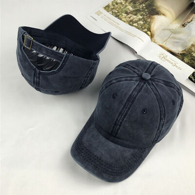 

Adjustable Style Washed Plain Solid Visor Cotton Cap Baseball Cap Hat