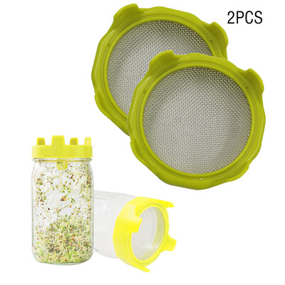 

Toponeto 2PC Filter Mason Can Lid Sprouting Net Cover Beans Sprouts Filter