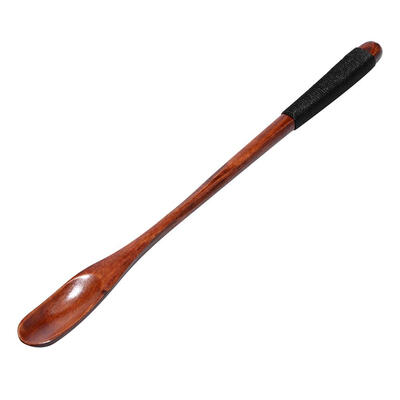 

Slim Round Wooden Spoon with Long Handle Winding Spoon Flower Tea Spoon