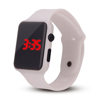 

Simple student square apple electronic watch Creative simple black&white LED boys&girls couple table