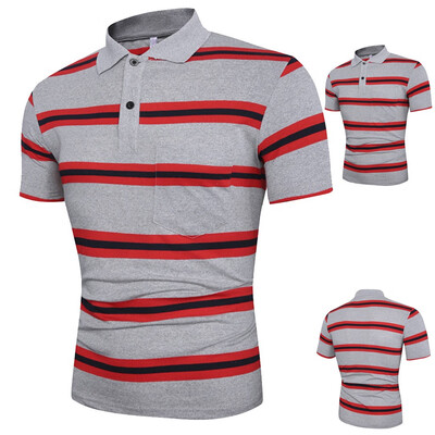 

Toponeto Mens Summer Slim Fit Turn-down Collar Shirt Short Sleeve Pocket Top Blouse