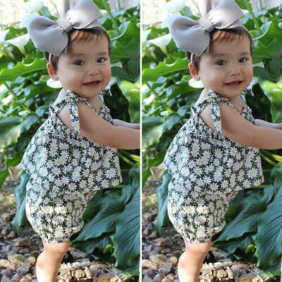 

US Newborn Kids Baby Girl Sleeveless Floral Tops Shorts Outfits Clothes Summer