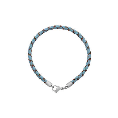 

Braided Leather Cord Bracelet Makings with 316 Stainless Steel Lobster Claw Clasps LightSkyBlue 150x3mm