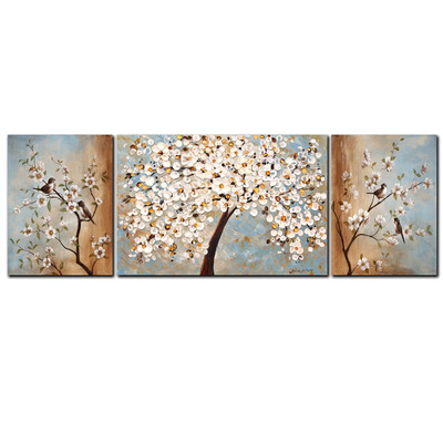 

YISHIYUAN 3 Pcs HD Inkjet Paints Bird Flower Rich Tree Decorative Painting